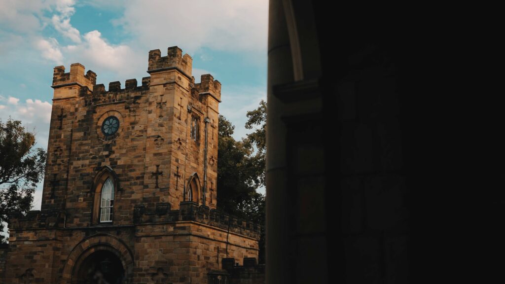 Durham castle image by Durham castle wedding videographer